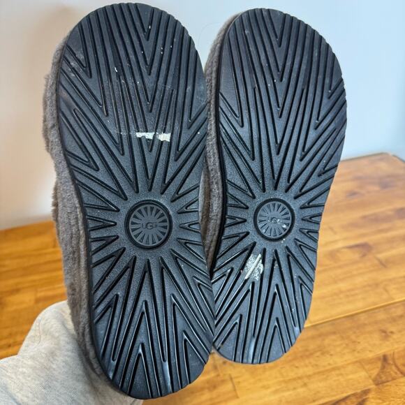 Ugg Fluff That Gray Fuzzy Cozy Wool Blend Slippers Slides Size 9 - Picture 5 of 7